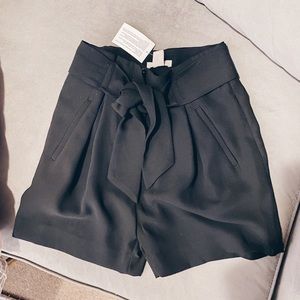 Black paper bag shorts